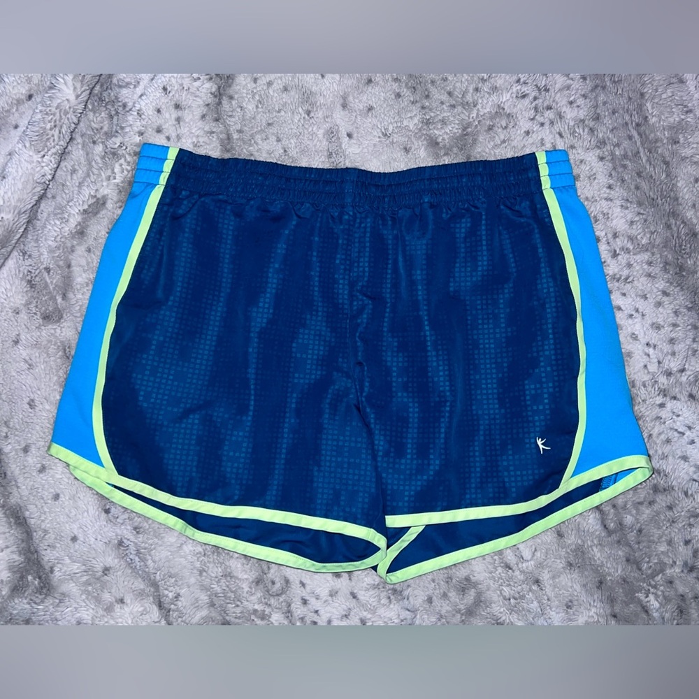 Danskin Unlined Running Shorts - Large - Teal/Blue